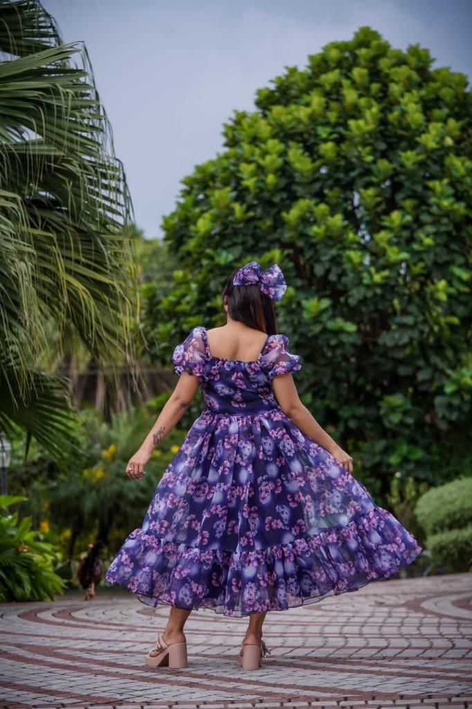 White Floral Organza Summer Maxi Catalogue
